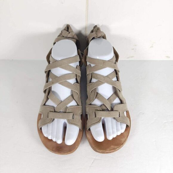 Mercer Edit Women's EZontheI US8 Gladiator Suede Lace Up Gladiator Flat Sandals - Picture 3 of 13